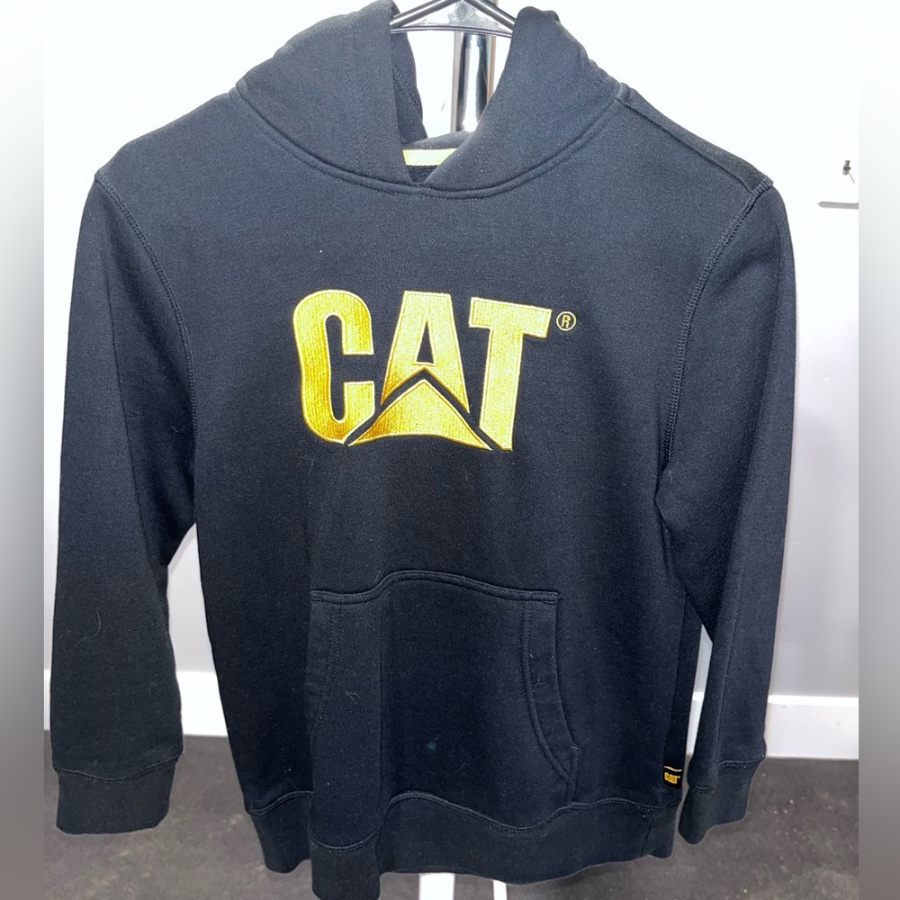 CAT Black Hoodie with Yellow Logo